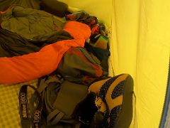 02B View inside my tent at Ak-Sai Travel Lenin Peak Camp 3 6100m
